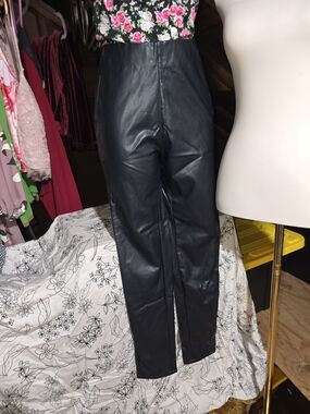 Calvin Klein Black Faux Leather Leggings